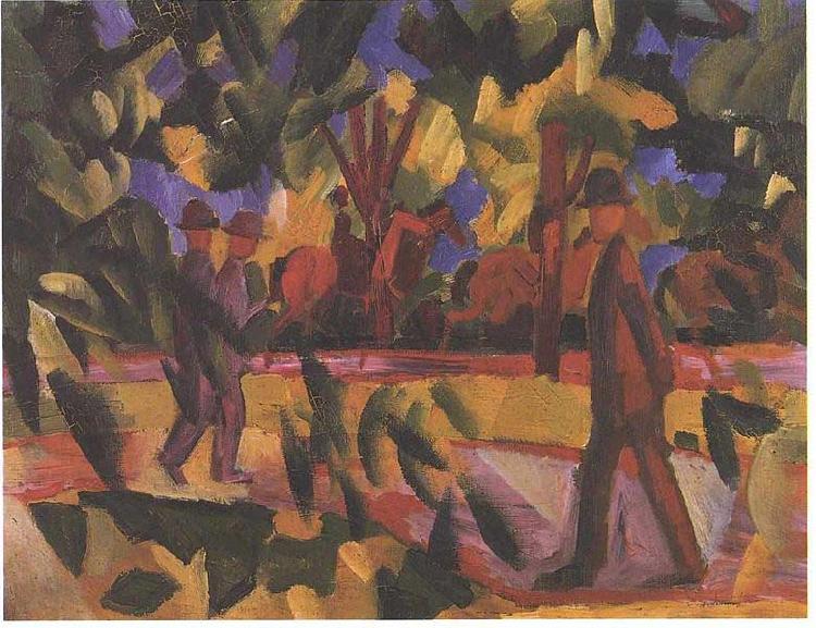 August Macke Riders and walkers at a parkway oil painting picture